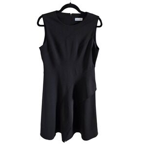 Calvin Klein Woman Size 10 Black Fit and Flare Dress Sleeveless Office Party
